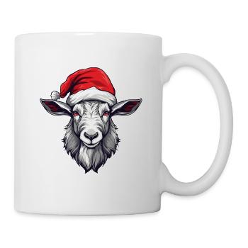 Ziege Weihnachten Tier Kopf - Tasse - Weiß - Rechts