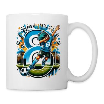8 Year Old Boy Football Birthday Idea - Mug - white - Right
