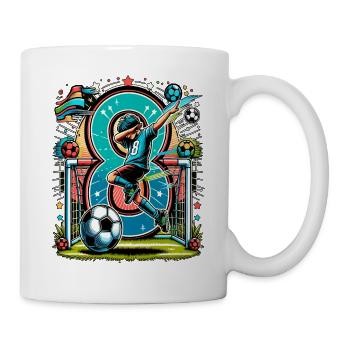 8 year old boy soccer birthday idea - Mug - white - Right