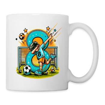 Idée d'anniversaire de football pour un garçon de 8 ans - Mug blanc - blanc - Droite