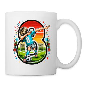 Idée d'anniversaire de football pour un garçon de 8 ans - Mug blanc - blanc - Droite