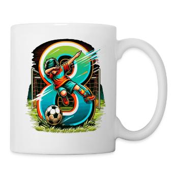 Idée d'anniversaire de football pour un garçon de 8 ans - Mug blanc - blanc - Droite