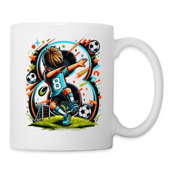 Idée d'anniversaire de football pour un garçon de 8 ans - Mug blanc - blanc - Droite