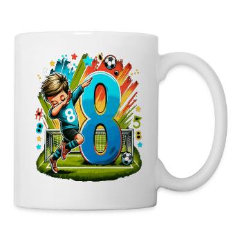 Idée d'anniversaire de football pour un garçon de 8 ans - Mug blanc - blanc - Droite