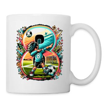 Idée d'anniversaire de football pour un garçon de 8 ans - Mug blanc - blanc - Droite