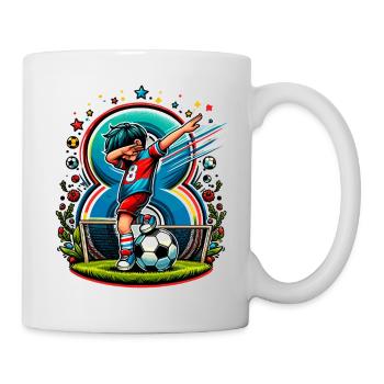 Idée d'anniversaire de football pour un garçon de 8 ans - Mug blanc - blanc - Droite
