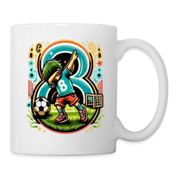 Idée d'anniversaire de football pour un garçon de 8 ans - Mug blanc - blanc - Droite