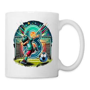 Idée d'anniversaire de football pour un garçon de 8 ans - Mug blanc - blanc - Droite