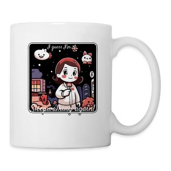 Cute cartoon girl walking in her sleep - Mug - white - Right