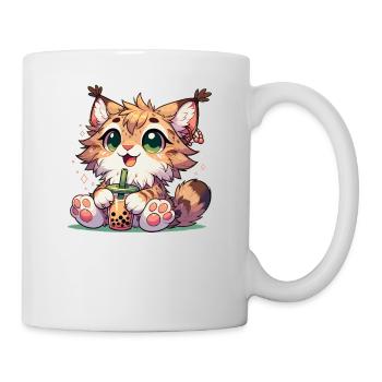Kawaii Luchse Bubble Tea Boba Luchs - Tasse - Weiß - Rechts