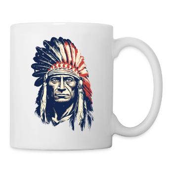 Indian Feather Headdress Native Spirit - Mug - white - Right