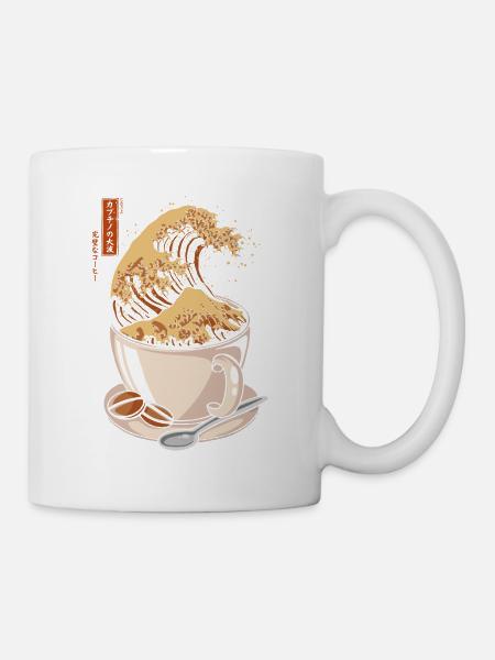 Kanagawa - Japan cappuccino coffee - Humor - Mug - white