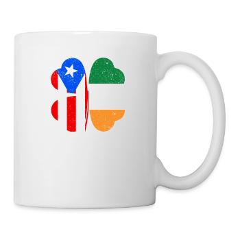 Drapeau portoricain irlandais trèfle d’Irlande - Mug blanc - blanc - Droite