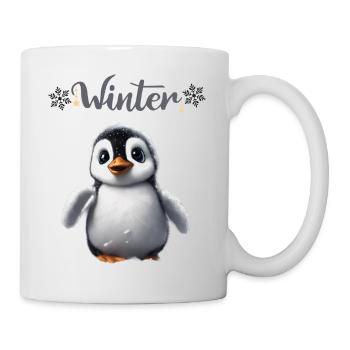 Süßer Baby Pinguin im Winter - Tasse - Weiß - Rechts