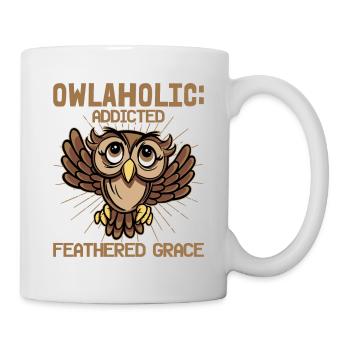 Owlaholic: Addicted To Feathered Grace Nocturnal B - Tasse - Weiß - Rechts