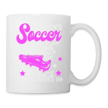 Frauenfußball, Fußball Frauen Soccer Damenfußball - Tasse - Weiß - Rechts