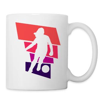 Frauenfußball, Fußball Frauen Soccer Damenfußball - Tasse - Weiß - Rechts