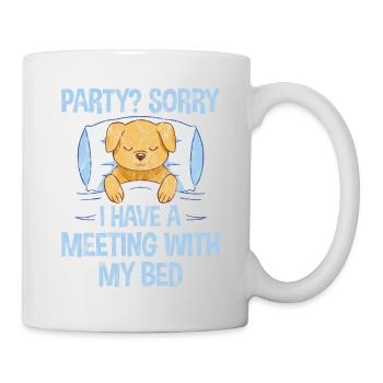 Fête, désolé, j’ai un rendez-vous avec mon lit 3 - Mug blanc - blanc - Droite