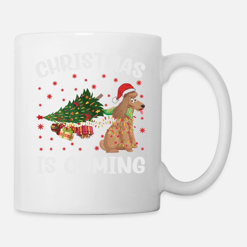 Christmas Is Coming Dog Version - Tasse - Weiß