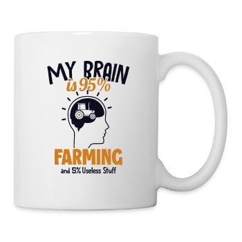 Mon cerveau est à 95% Agriculture Agriculteur Agriculture - Mug blanc - blanc - Droite