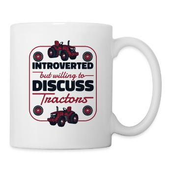Introverti mais disposé à discuter des tracteurs Bauer - Mug blanc - blanc - Droite