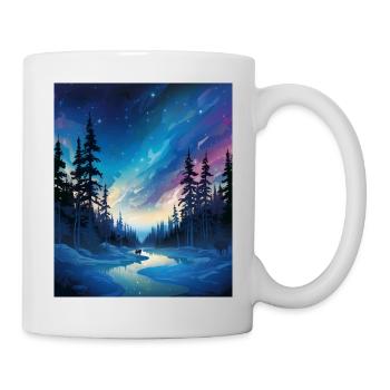 Wikinger: eiskalte Polarnacht mit Nordlichtern - Mug - white - Right
