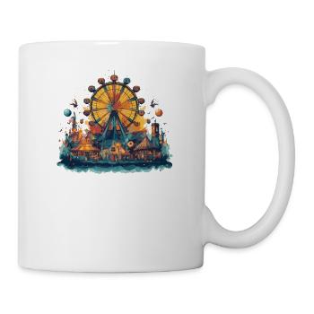 Freizeitpark Jahrmarkt Rummelplatz Volksfest - Tasse - Weiß - Rechts