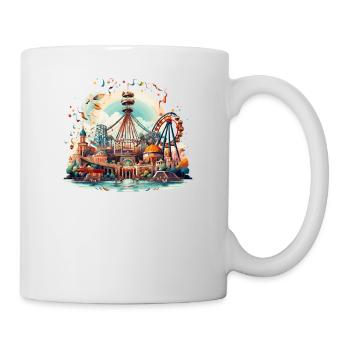 Freizeitpark Jahrmarkt Rummelplatz Volksfest - Tasse - Weiß - Rechts