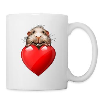 Cochon d’Inde l’amour avec le cœur - Mug blanc - blanc - Droite