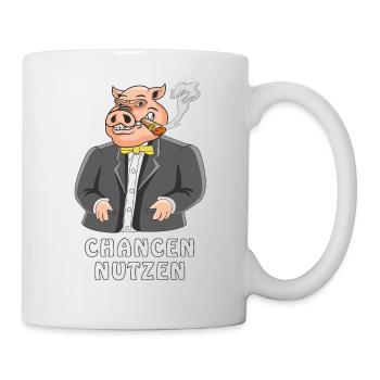 SCHWEIN CHANCEN NUTZEN - Tasse - Weiß - Rechts