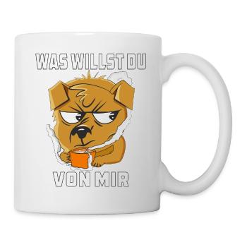 WAS WILLST DU VON MIR - Tasse - Weiß - Rechts