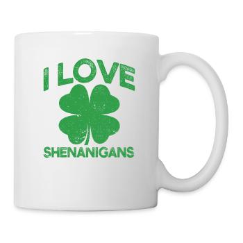 I Love Shenanigan's Funny Irish Shamrocks - Mug - white - Right