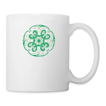 Irish Blessing Celtic Knot 4 Leaf Clover - Mug - white - Right