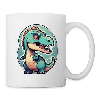 Karikatur-Dinosaurier - Tasse - Weiß - Rechts