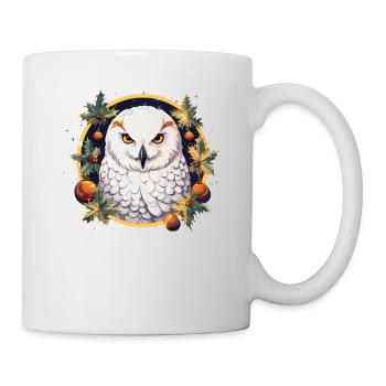 Harfang des neiges Noël ornement, aime les hiboux - Mug blanc - blanc - Droite