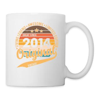Geburtstagsjubiläum 2014 - Vintage Retro - Tasse - Weiß - Rechts