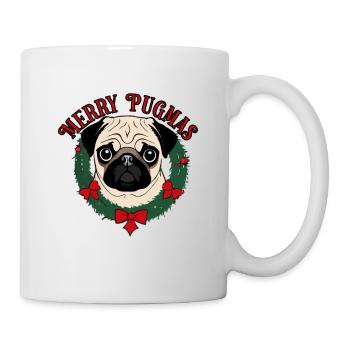 Merry Pugging Christmas Dog Santa Pug Xmas Merry - Mug - white - Right