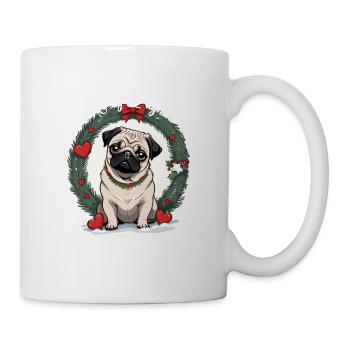 Merry Pugging Christmas Dog Santa Pug Xmas Merry - Mug - white - Right