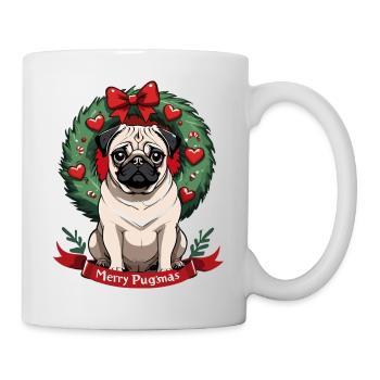 Joyeux Carlin Noël Chien Père Noël Carlin Joyeux - Mug blanc - blanc - Droite