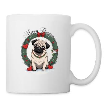 Merry Pugging Christmas Dog Santa Pug Xmas Merry - Mug - white - Right