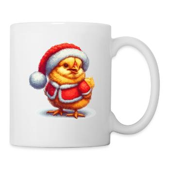 Chemise de Noël Poussin en tenue de Noël Noël - Mug blanc - blanc - Droite