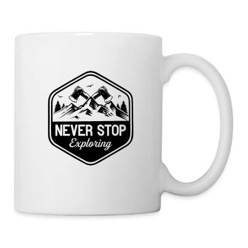 N’arrêtez jamais d’explorer - Randonnée en plein air - Mug blanc - blanc - Droite