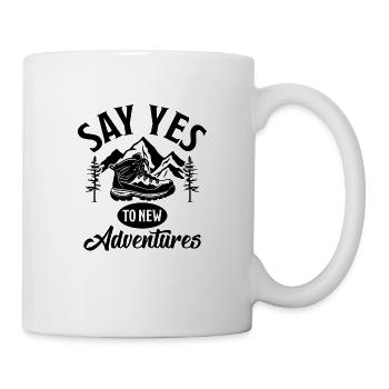 Dites oui Nouvelles aventures - Voyage en plein air Randonnée - Mug blanc - blanc - Droite