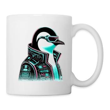 Cyberpunk Pingouin Conception graphique - Mug blanc - blanc - Droite