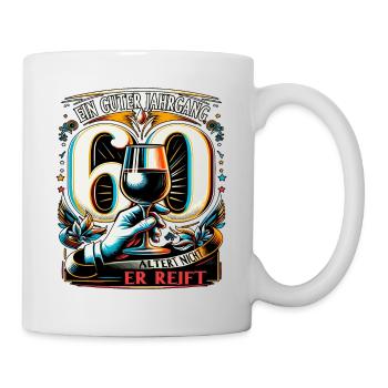 60. Geburtstag Mann Ein Guter Jahrgang - Tasse - Weiß - Rechts