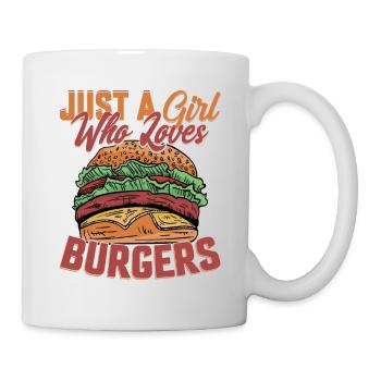 Just A Girl Who Loves Burgers Meat Buns Food Hambu - Tasse - Weiß - Rechts