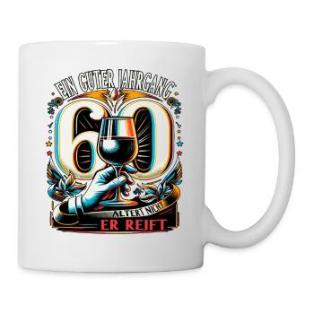 60. Geburtstag Mann Ein Guter Jahrgang - Tasse - Weiß - Rechts