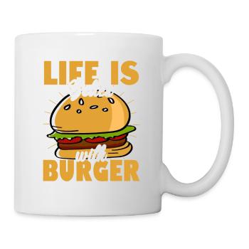 Life Is Better With Burger Meat Buns Food Hamburge - Mug - white - Right