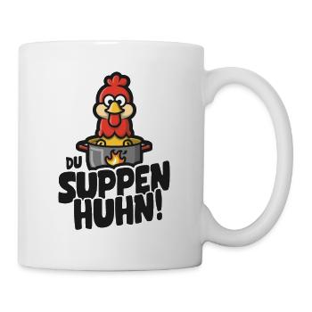 Suppen Huhn Suppenhuhn Gockel Eintopf Geschenk - Tasse - Weiß - Rechts