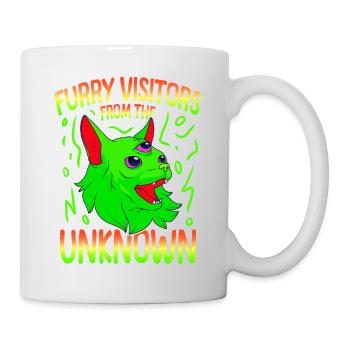 Chat Alien, OVNI, UAP, Espace, Objet volant de l’espace - Mug blanc - blanc - Droite